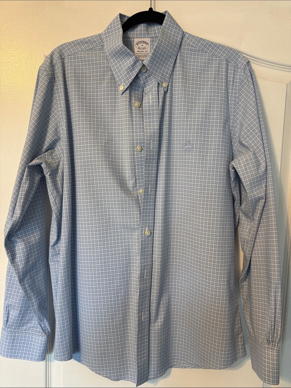 Brooks Brothers Light Blue Micro-Check Button-Down Shirt